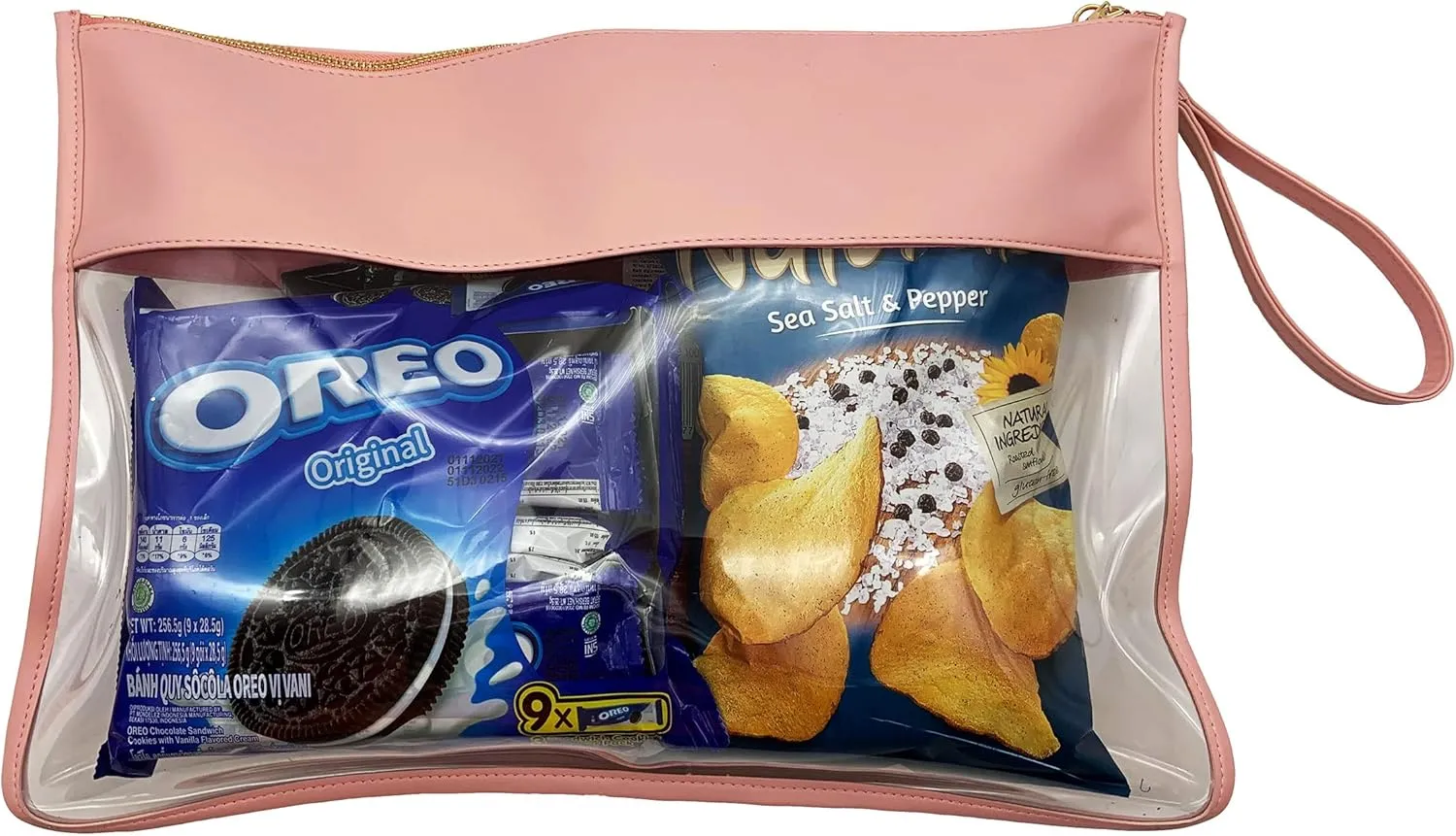 HAIBOLAN Monogram Clear Stadium Purse Bag Chenille Letter Travel Patch Pouch Snack Makeup Wristlet