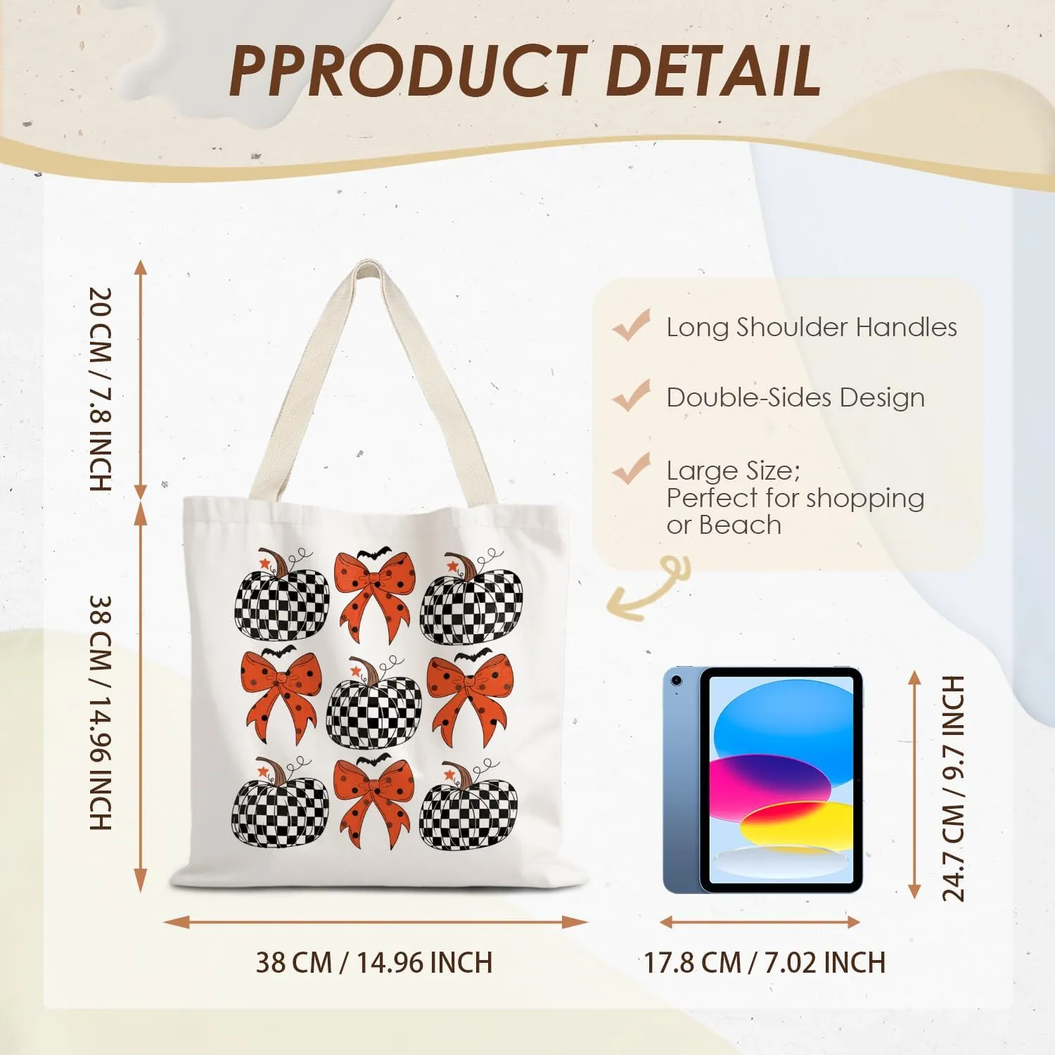 Halloween Tote Bag,Coquette Bow Fall Pumpkin Halloween Goth Tote Bags for Women,Reusable Grocery Bags