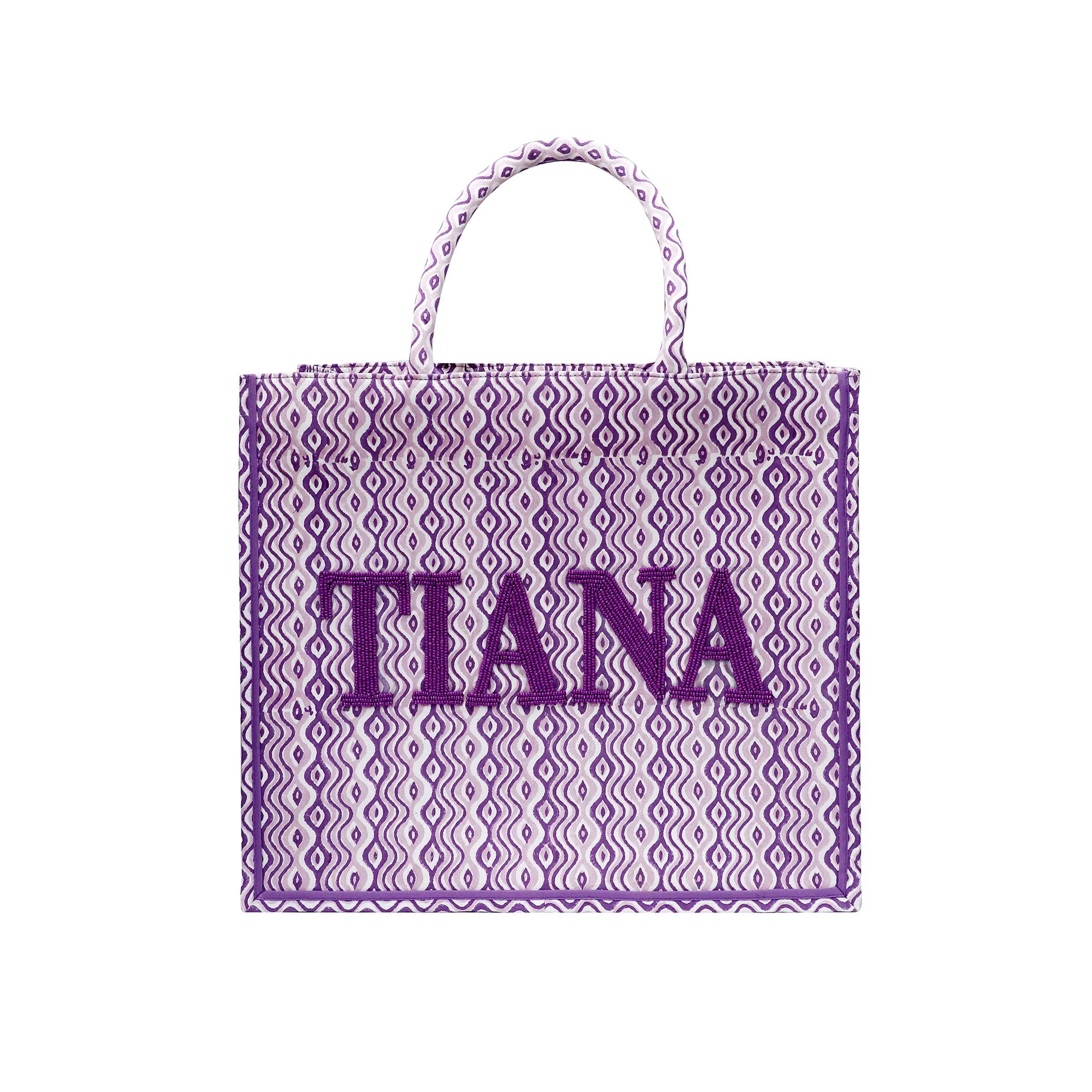 Hand Block Printed Tote - Purple