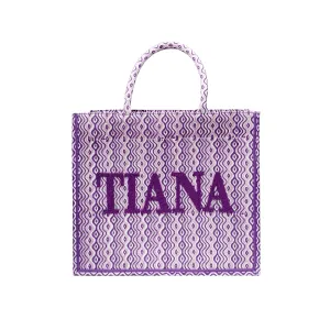 Hand Block Printed Tote - Purple