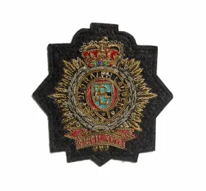 Hand-Embroidered Fashion Crest Patch – Antique Gold Bullion Wire Badge