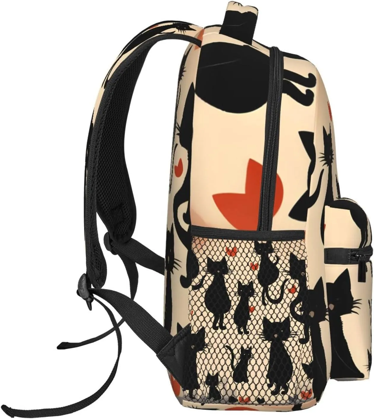 Happy Walking Kitty print Lightweight Bookbag Casual Laptop Backpack for Men Women College backpack