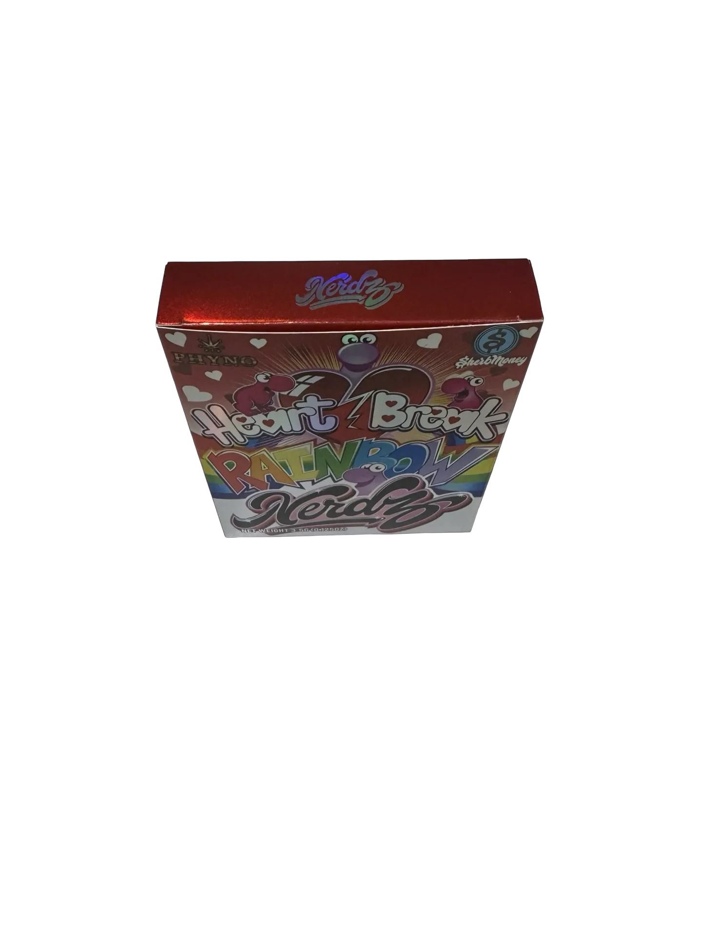 Heart Break Rainbow Nerdz 3.5g Mylar Bags & Boxes SherbMoney
