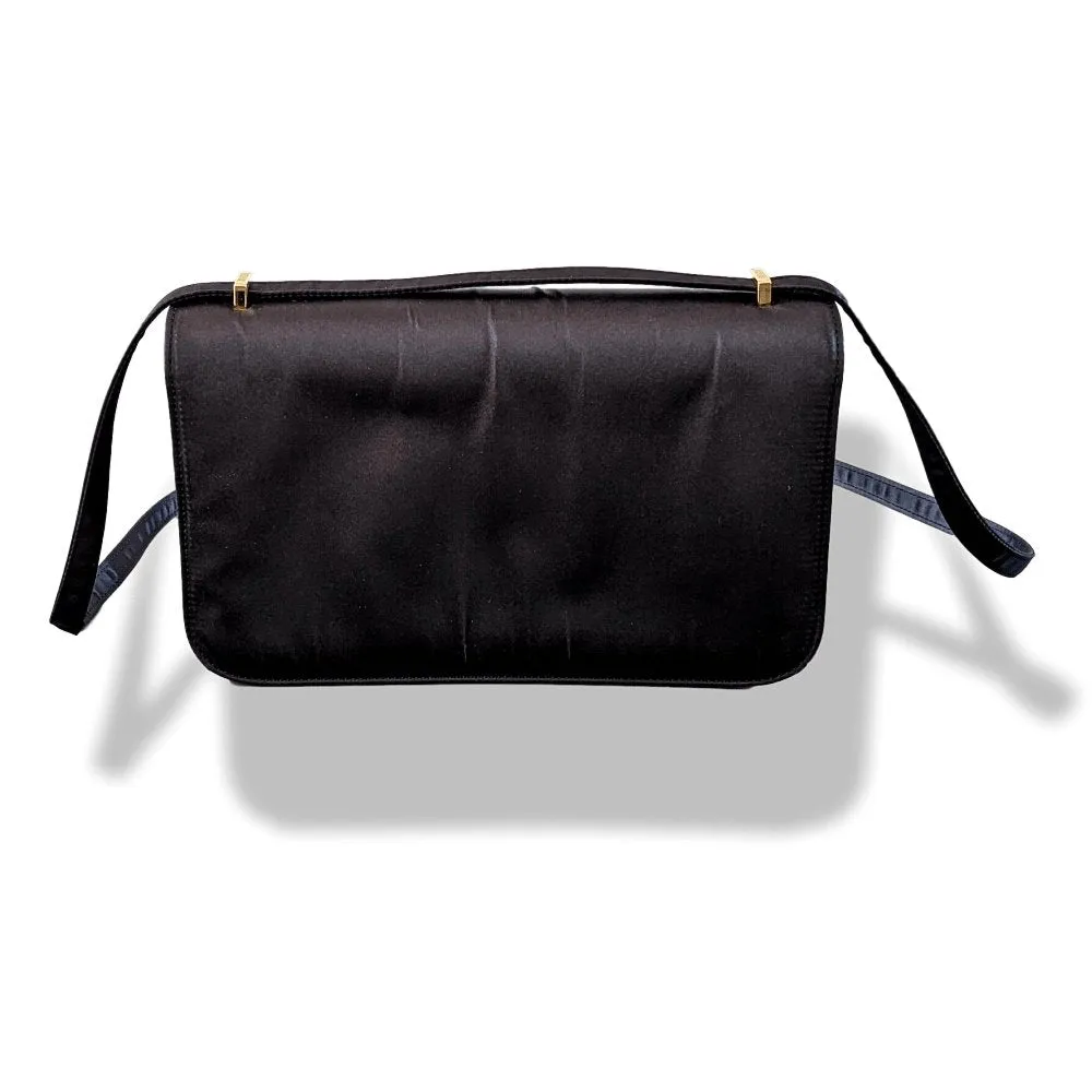 Hermes 2010s Limited Edition Black Satin CONSTANCE ELAN 25 Bag Handbag Rare!