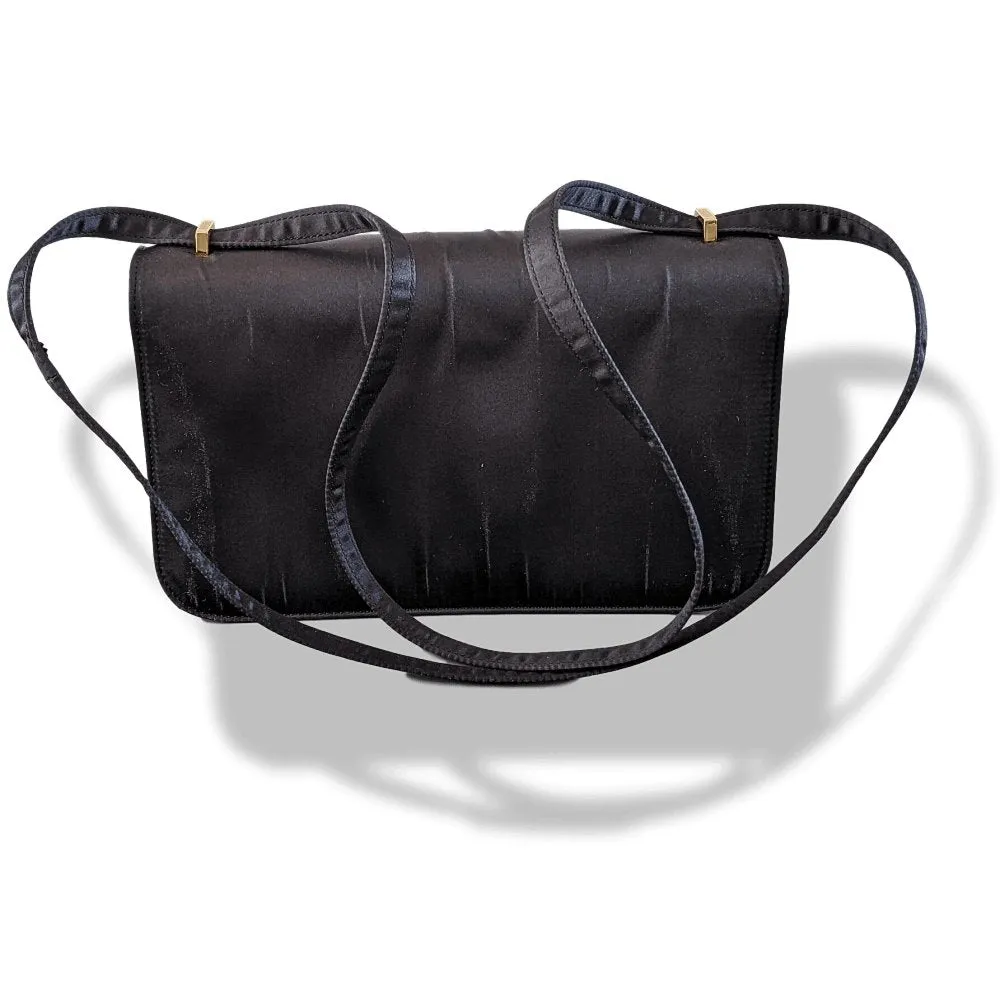Hermes 2010s Limited Edition Black Satin CONSTANCE ELAN 25 Bag Handbag Rare!
