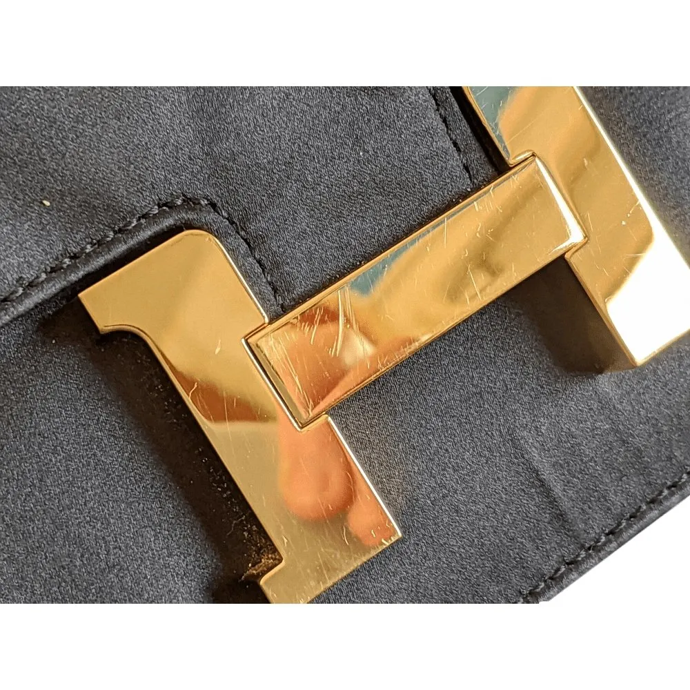 Hermes 2010s Limited Edition Black Satin CONSTANCE ELAN 25 Bag Handbag Rare!