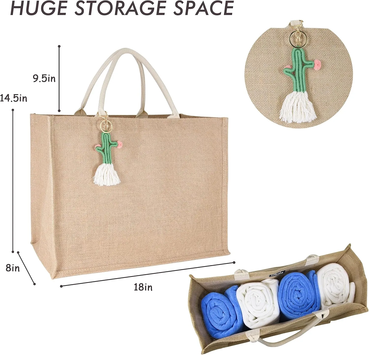 Hibala Woven Large Beach Bag Straw Bag Beach Tote Handmade Weaving Shoulder Bag Tassel Bag Handbag