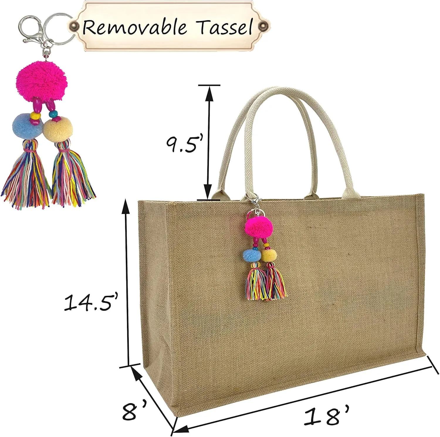 Hibala Woven Large Beach Bag Straw Bag Beach Tote Handmade Weaving Shoulder Bag Tassel Bag Handbag