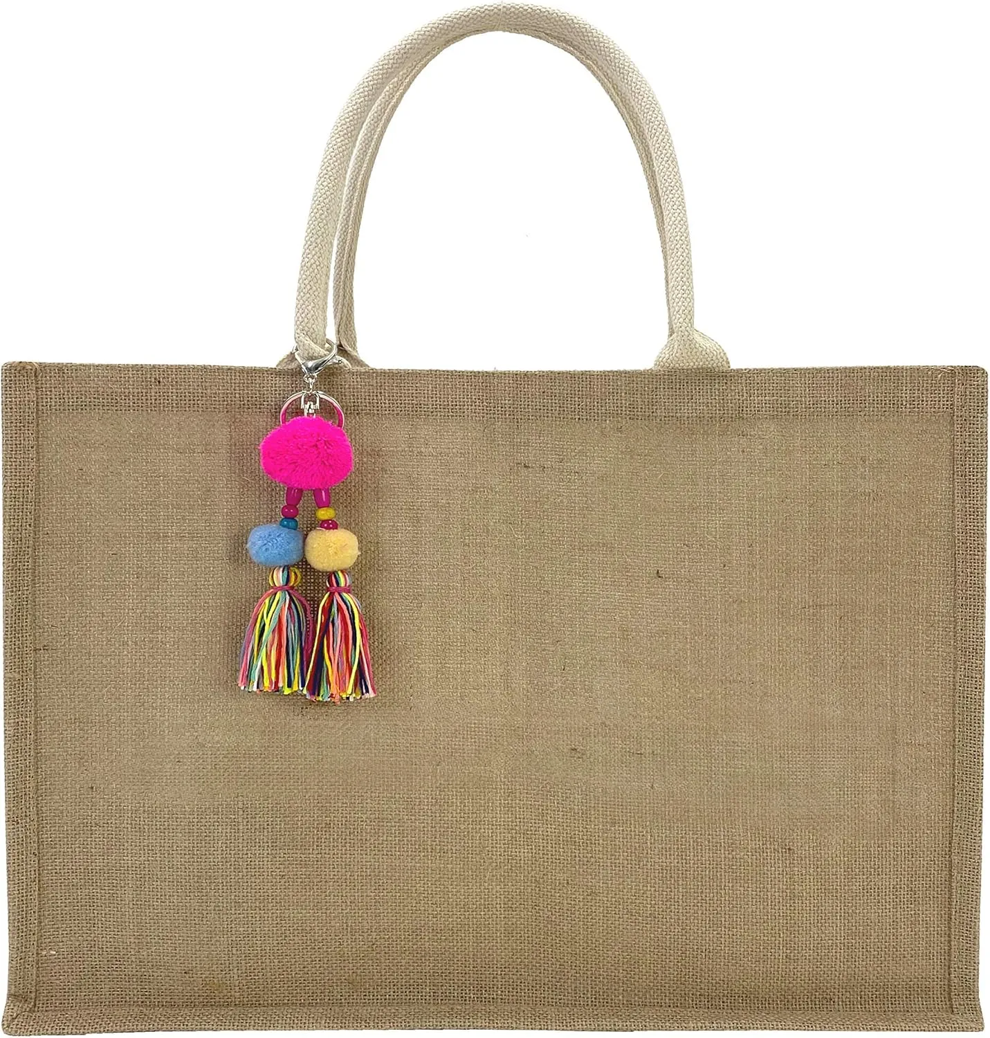 Hibala Woven Large Beach Bag Straw Bag Beach Tote Handmade Weaving Shoulder Bag Tassel Bag Handbag