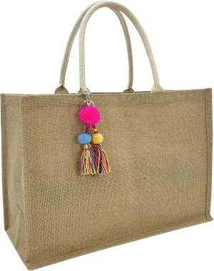 Hibala Woven Large Beach Bag Straw Bag Beach Tote Handmade Weaving Shoulder Bag Tassel Bag Handbag