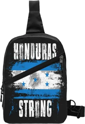 Honduras Strong Graffiti Flag Packable Crossbody Bag Portable Sling Bags Foldable Travel Daypack Reusable Sports Shoulder Backpack Diagonally Chest Bag for Workout