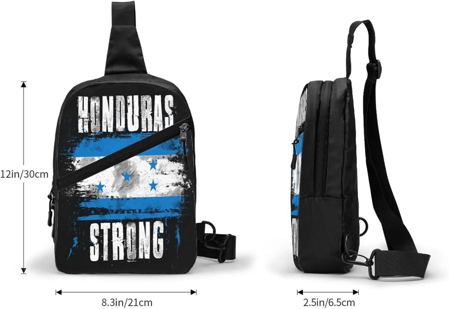 Honduras Strong Graffiti Flag Packable Crossbody Bag Portable Sling Bags Foldable Travel Daypack Reusable Sports Shoulder Backpack Diagonally Chest Bag for Workout