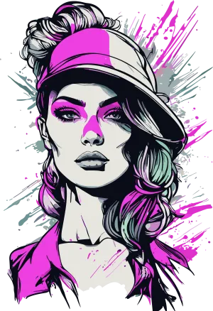 Hot Girl in Purple Color Drip Splatter DTF (direct-to-film) Transfer