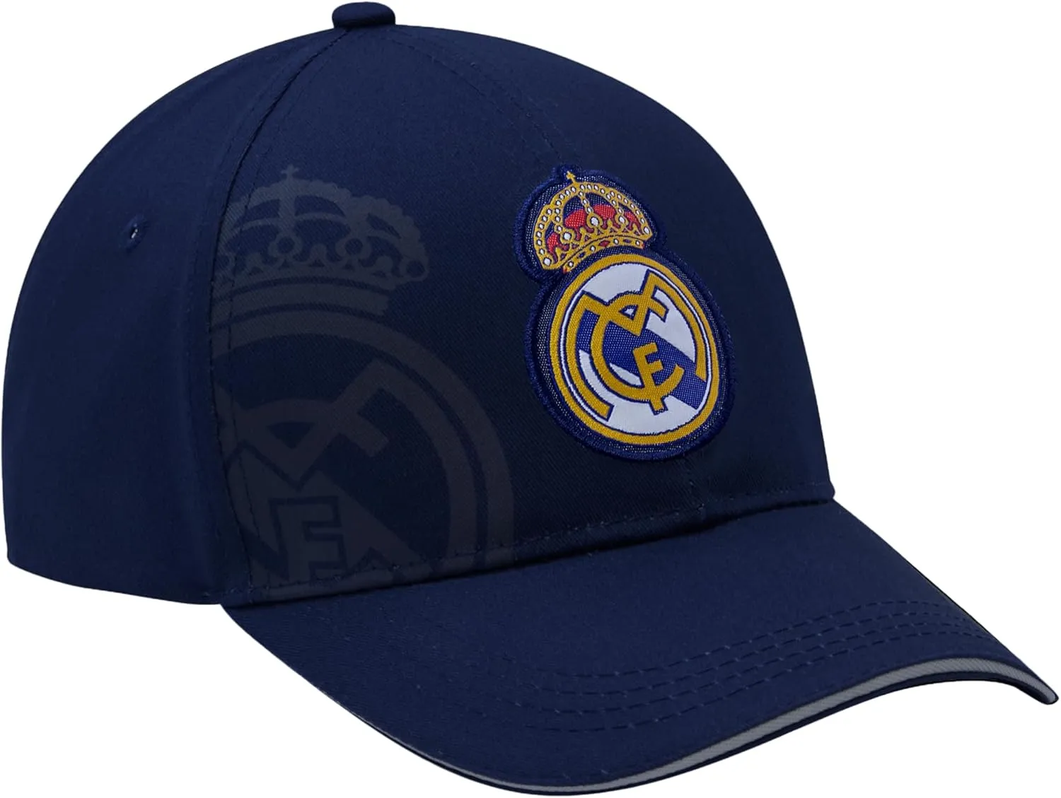 Icon Sports Officially Licensed Real Madrid Adjustable Dad Cap – White & Black Cotton Hat with Buckle for Men & Women