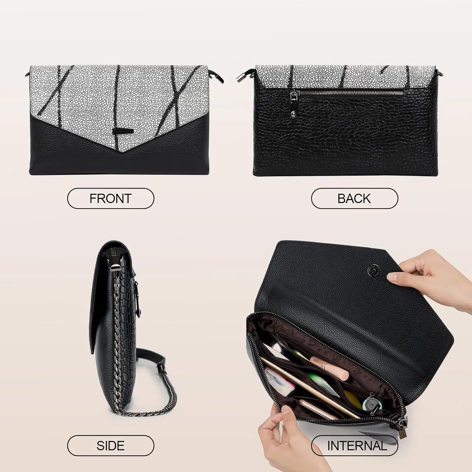 imeetu Wristlet Clutch Wallet Purses Small Leather Crossbody Bags Shoulder Handbag for Women