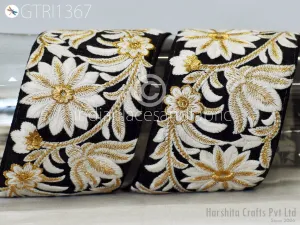 Indian Embroidered 7cm Trim by 3 yard Drapery Embellishments Hats Saree Trimming Decorative Ribbon Crafting Sewing Sari Borders Home Decor