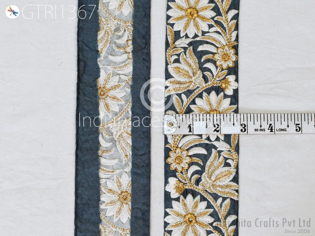 Indian Embroidered 7cm Trim by 3 yard Drapery Embellishments Hats Saree Trimming Decorative Ribbon Crafting Sewing Sari Borders Home Decor