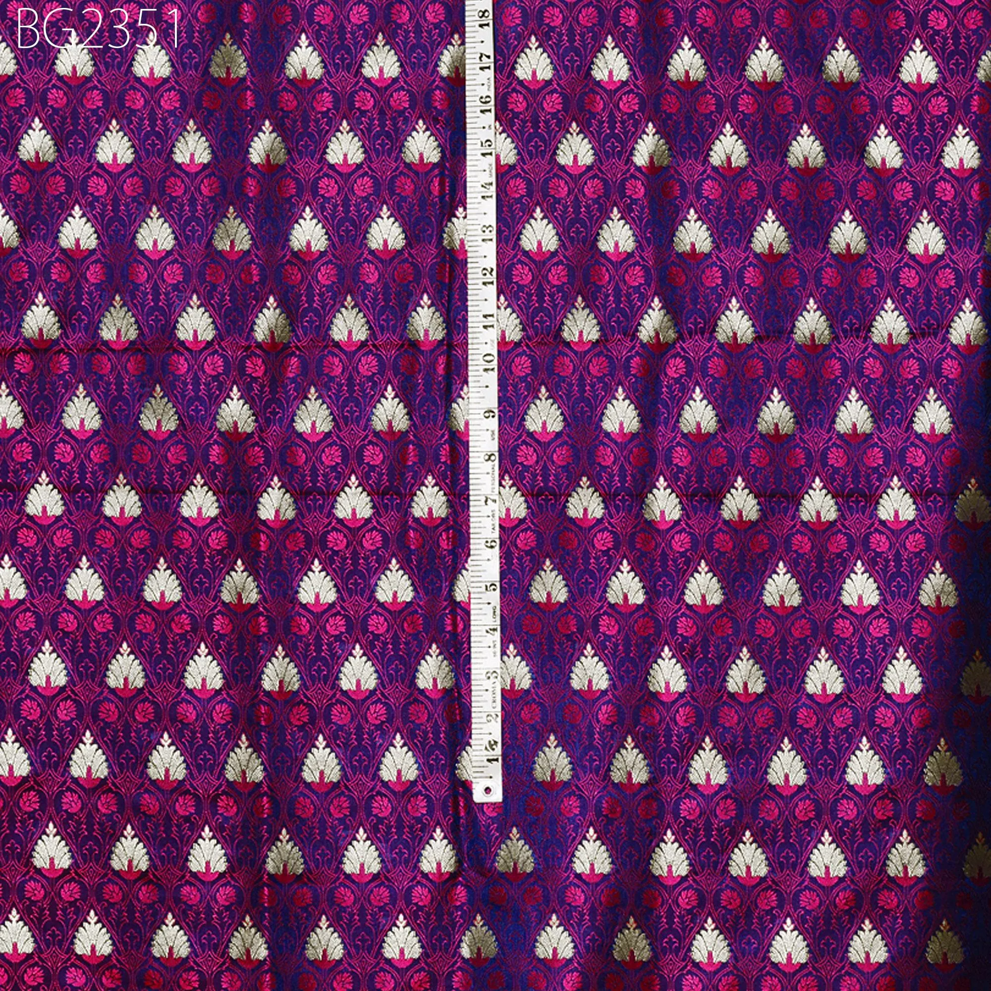 Indian Jacquard Fabric Sewing Crafting Silk By Yard Wedding Dress Material Brocade Blouse Saree DIY Curtain Making Duvet Covers Home Decor