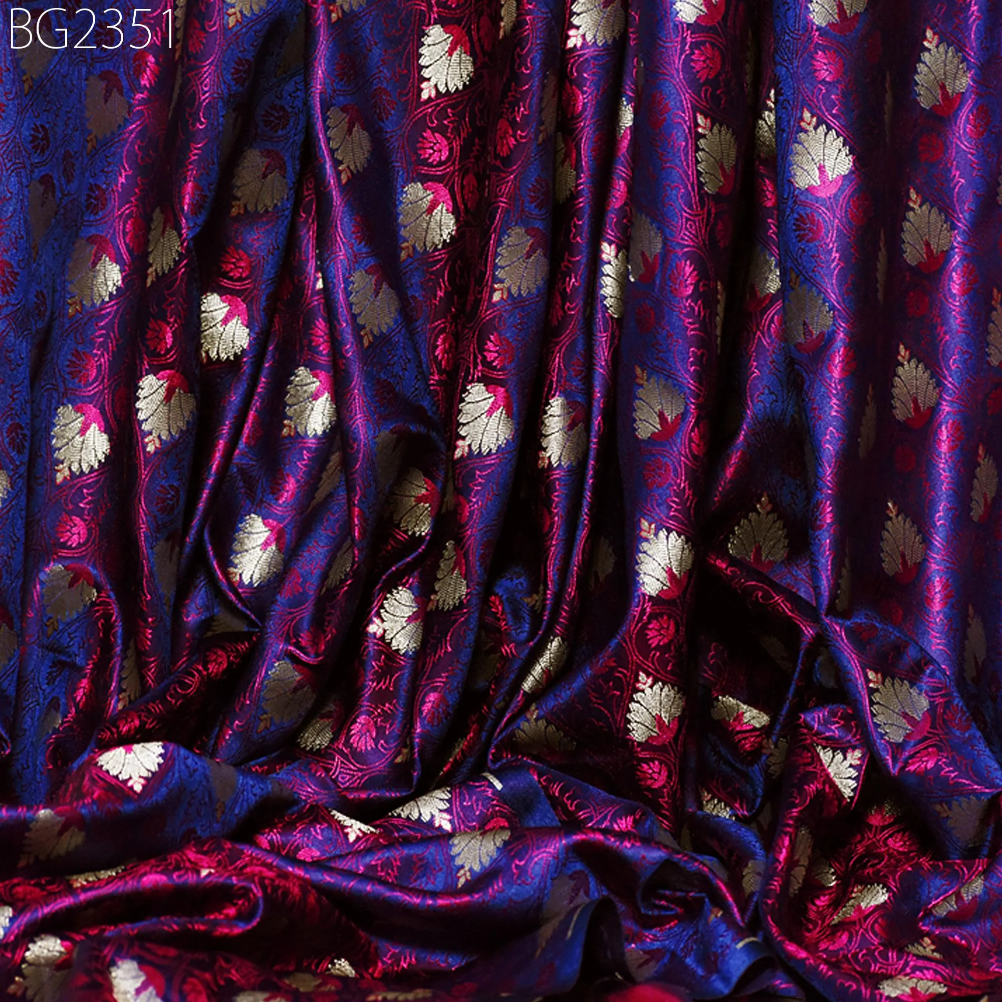 Indian Jacquard Fabric Sewing Crafting Silk By Yard Wedding Dress Material Brocade Blouse Saree DIY Curtain Making Duvet Covers Home Decor