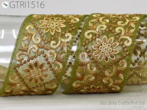 Indian Trim By 3 Yard Embroidered Saree 65mm Ribbon Cushions Sewing Crafting Embellishments Sari Embroidery Trimmings Border Home Décor