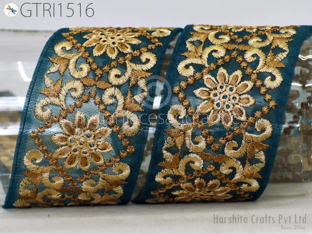 Indian Trim By 3 Yard Embroidered Saree 65mm Ribbon Cushions Sewing Crafting Embellishments Sari Embroidery Trimmings Border Home Décor