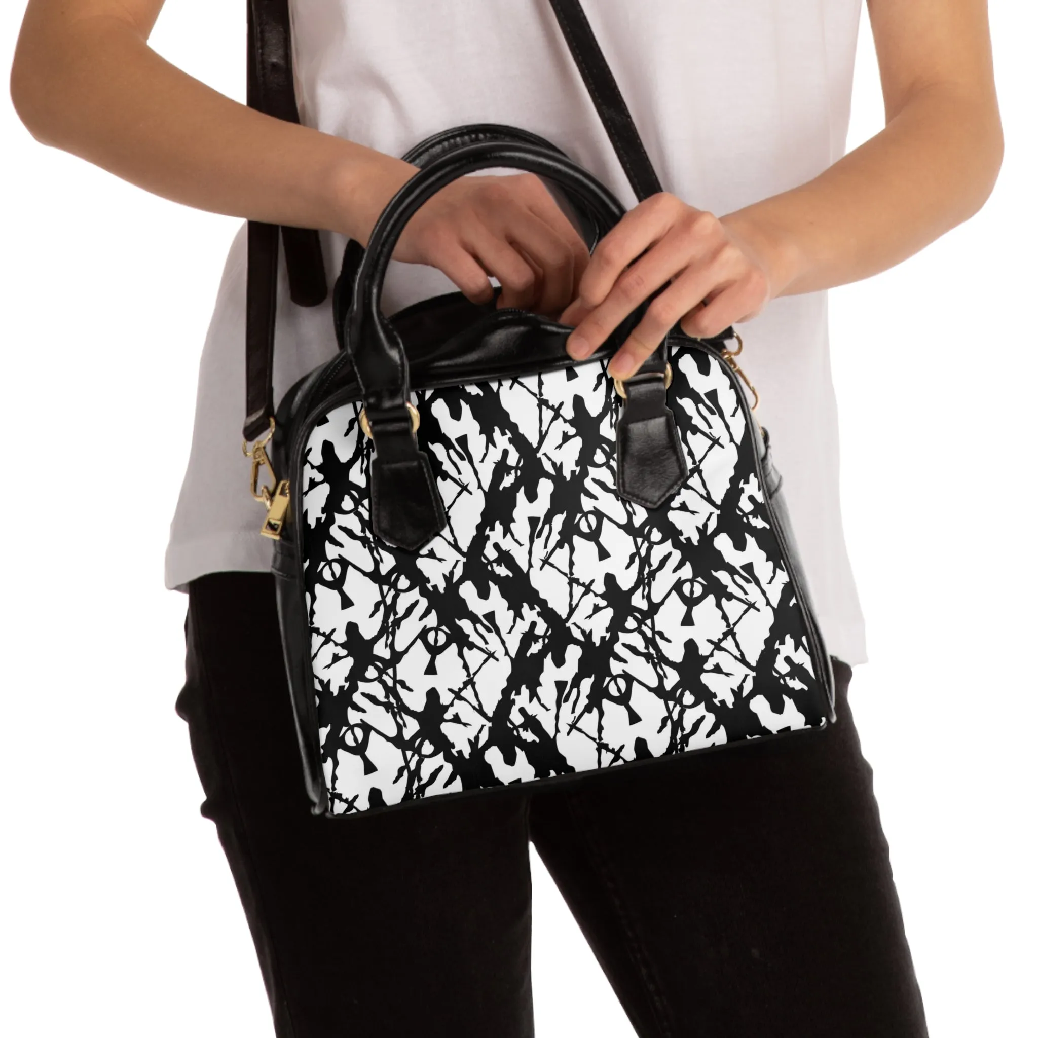 Ink Splatter Shoulder Handbag