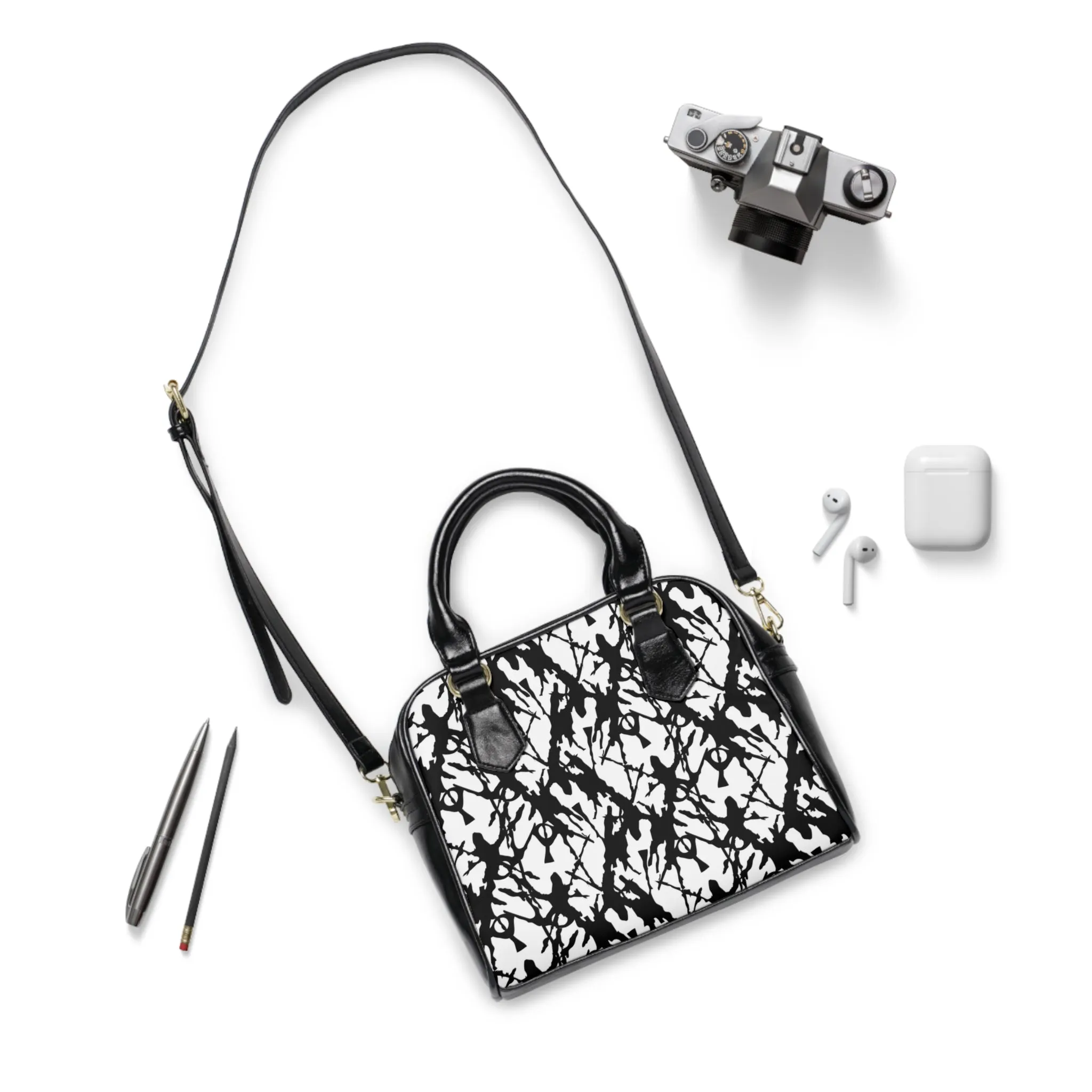 Ink Splatter Shoulder Handbag