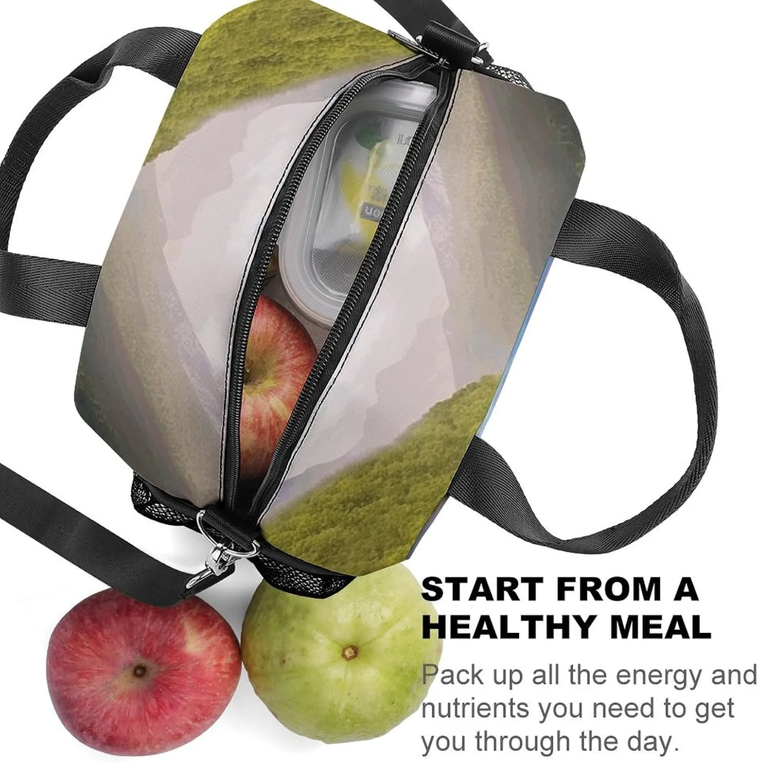 Insulated Lunch Bags for Women Mountain Valley with Rainbow Reusable Lunch Boxes Waterproof Shoulder Bag Lunch Cooler Bag for Work