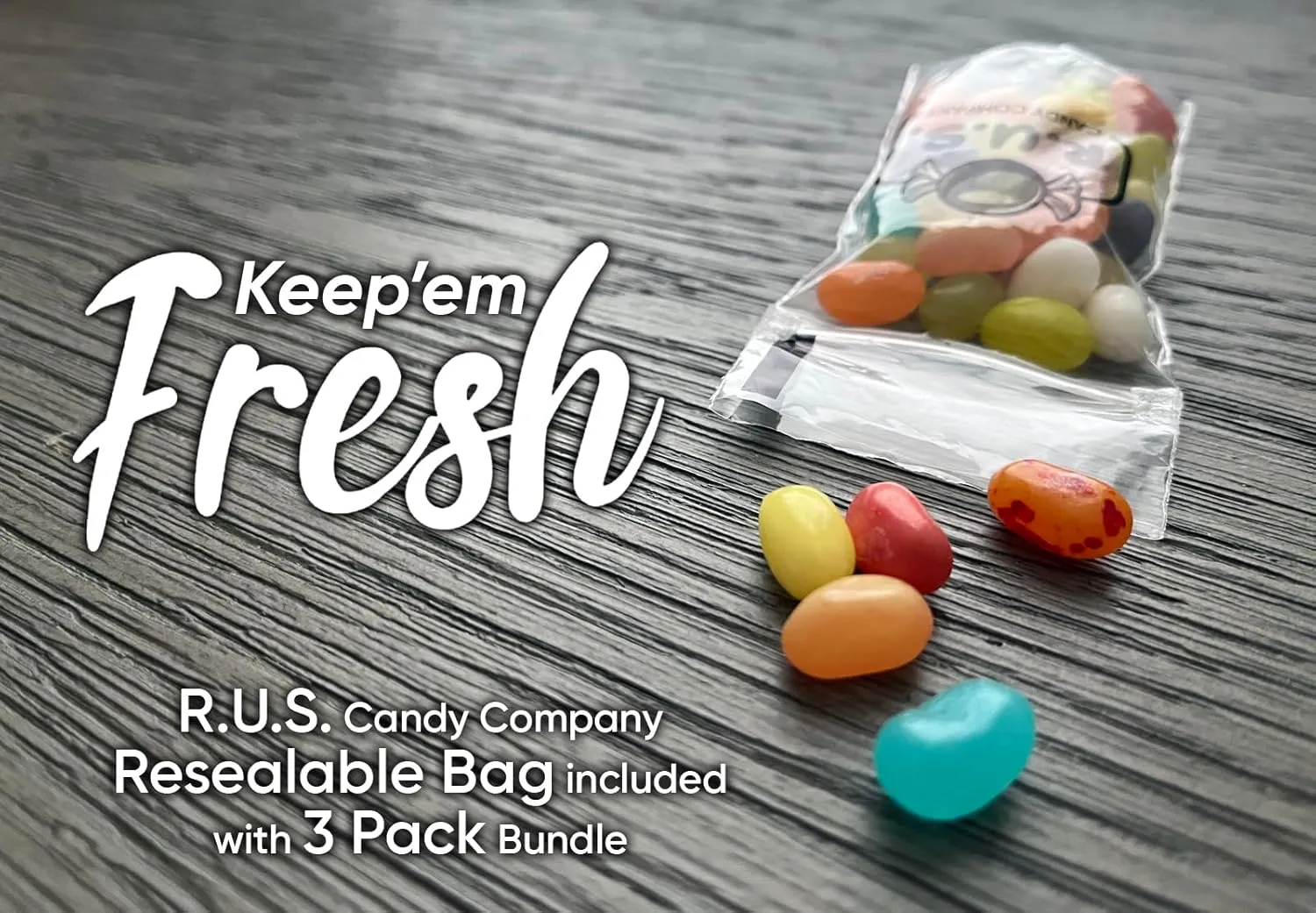 Jelly Belly Jelly Bean Assorted Flavor - 9.8oz Bag with R.U.S. Candy Pocket Size Travel Bag   3 R.U.S. Candy Cards (Kids Mix)