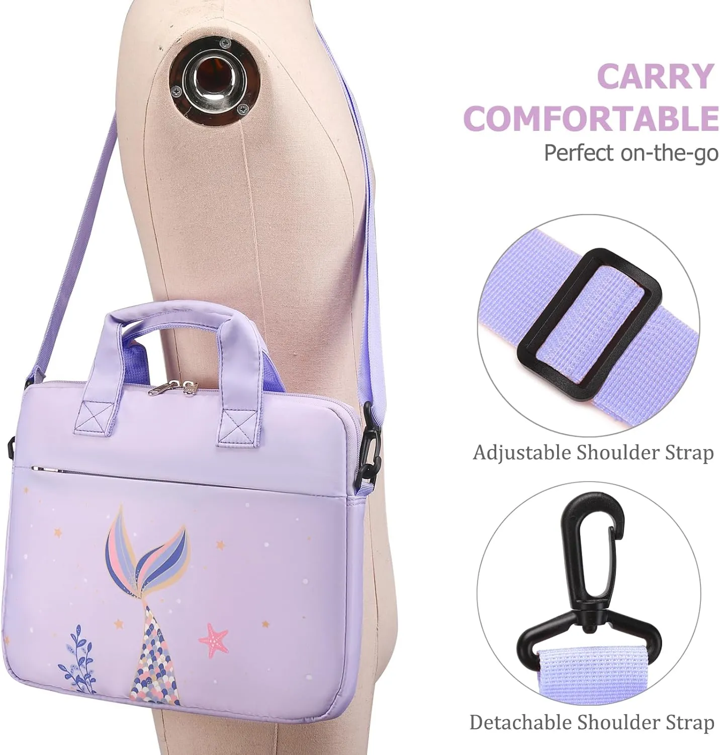 JIANYA Kids Tablet Carrying Case, iPad Bag for Kids with Shoulder Strap, 10-12.5 Inch Tablet Bags