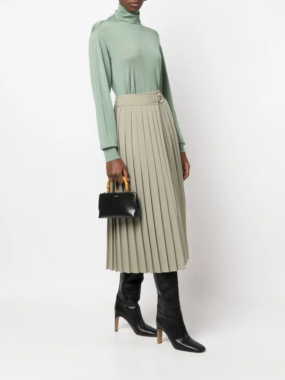 Jil Sander Goji Bamboo Mini Leather Handbag