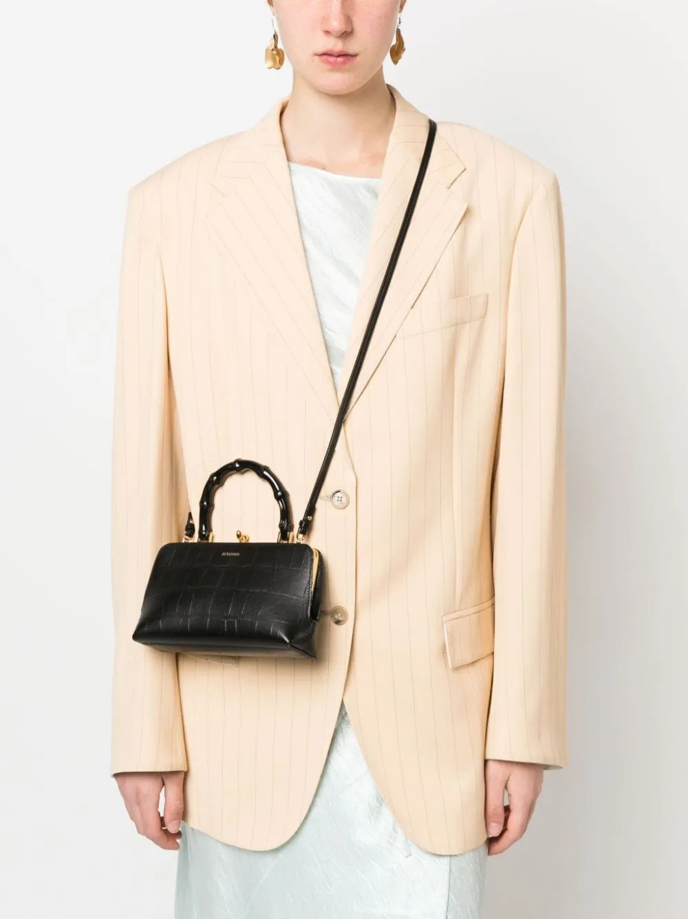Jil Sander Goji Bamboo Mini Leather Handbag