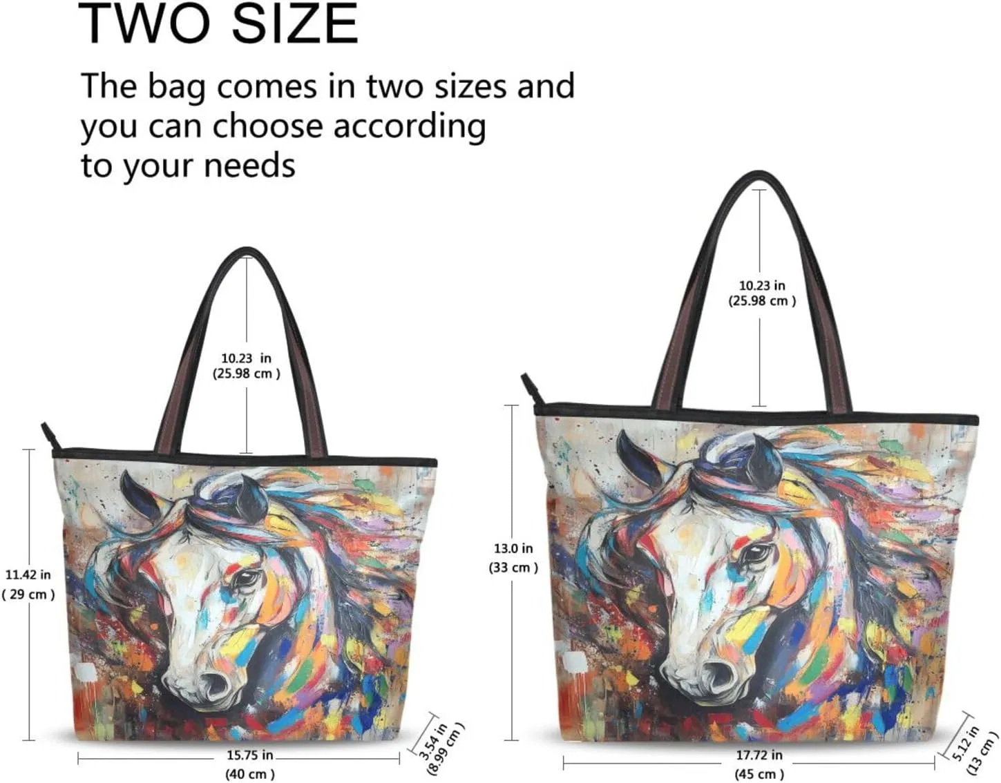 JSTEL Tote Bag for Women with Zipper,Polyester Tote Purse Holiday Tote Bag Work Handbag Women Gift