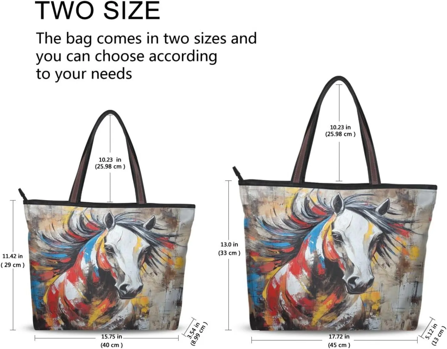 JSTEL Tote Bag for Women with Zipper,Polyester Tote Purse Holiday Tote Bag Work Handbag Women Gift