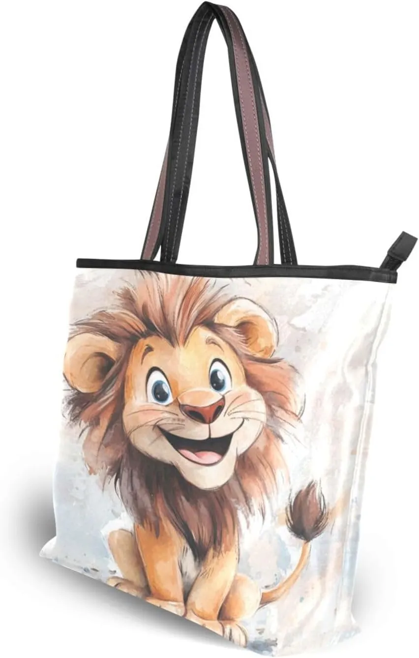 JSTEL Tote Bag for Women with Zipper,Polyester Tote Purse Holiday Tote Bag Work Handbag Women Gift