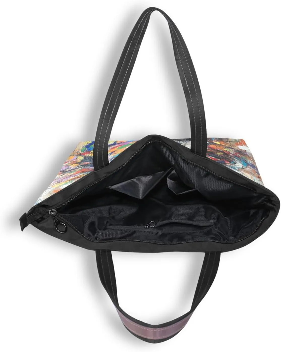 JSTEL Tote Bag for Women with Zipper,Polyester Tote Purse Holiday Tote Bag Work Handbag Women Gift