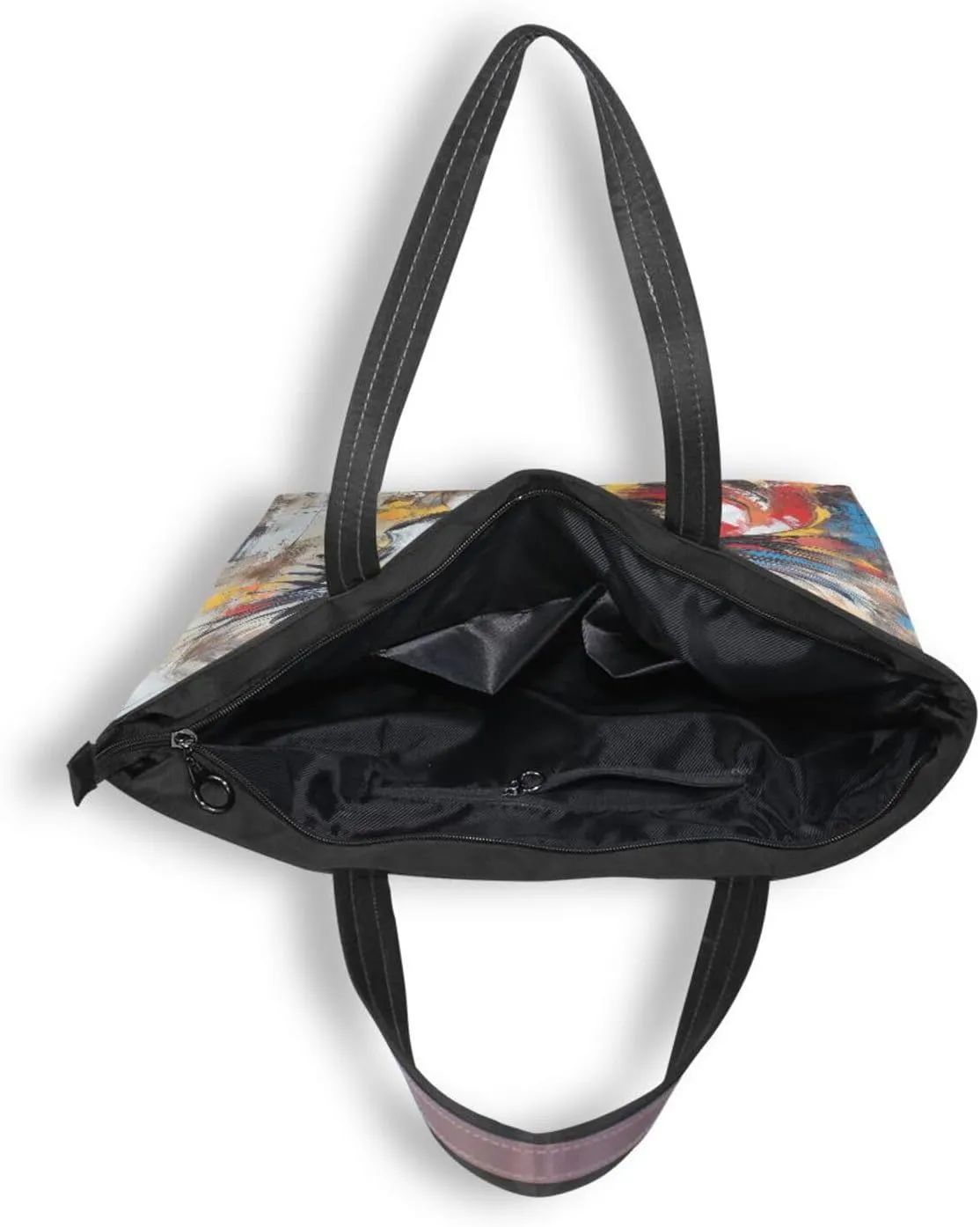 JSTEL Tote Bag for Women with Zipper,Polyester Tote Purse Holiday Tote Bag Work Handbag Women Gift
