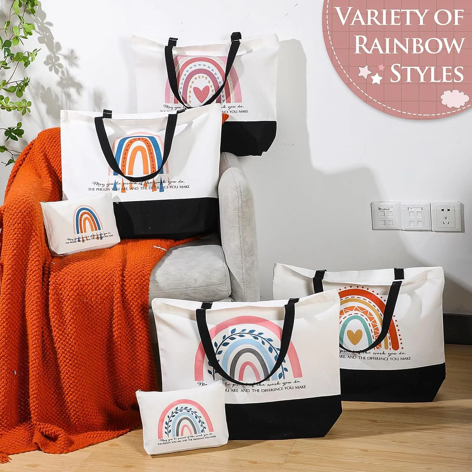 Kajaia Teacher Gift Tote Bag Employee Appreciation Gift Bulk Cosmetic Bag for Nurse Team Coworker Hr