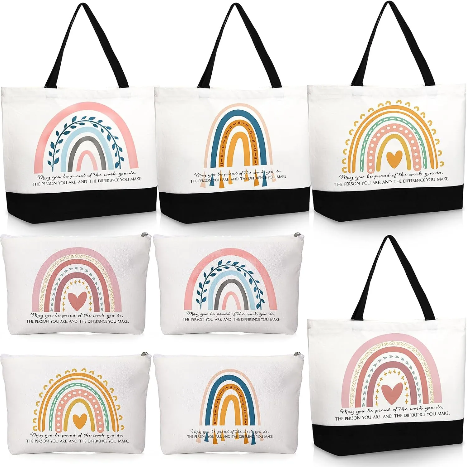 Kajaia Teacher Gift Tote Bag Employee Appreciation Gift Bulk Cosmetic Bag for Nurse Team Coworker Hr