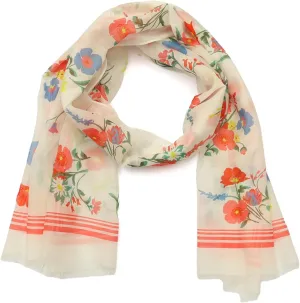kate spade new york Women's Whimsical Garden Oblong Scarf, Stylish & Lightweight Fashion Accessory