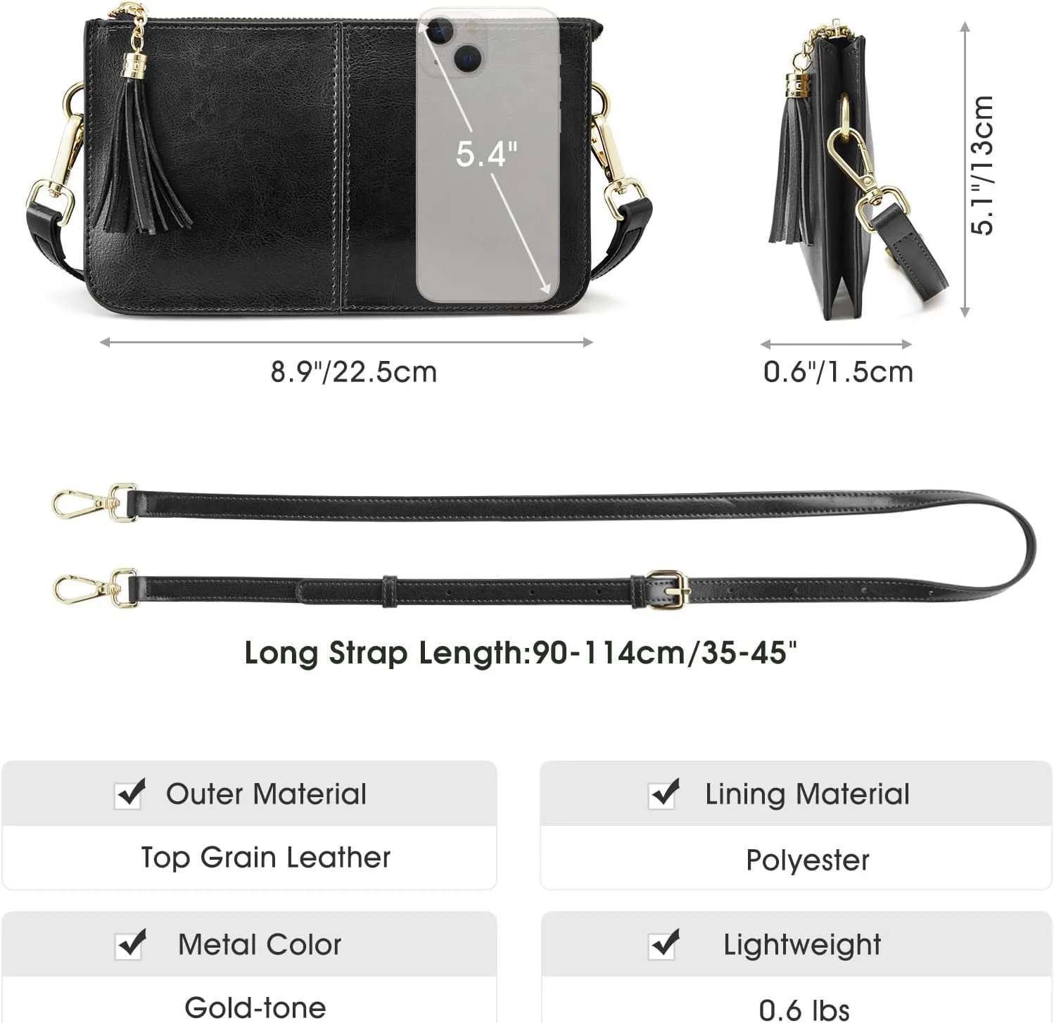 Kattee Leather Crossbody Bags for Women Trendy, Small Shoulder Purses and Handbags with Adjustable Strap