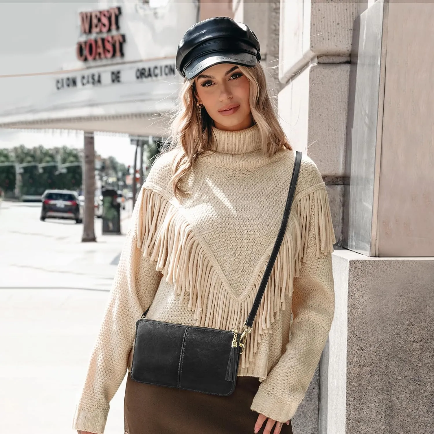 Kattee Leather Crossbody Bags for Women Trendy, Small Shoulder Purses and Handbags with Adjustable Strap