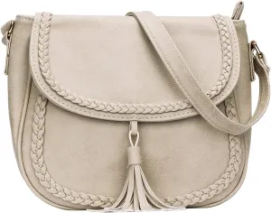 KKXIU Casual Flap Saddle Crossbody Bags for Women Purses and Handbags with Tassel