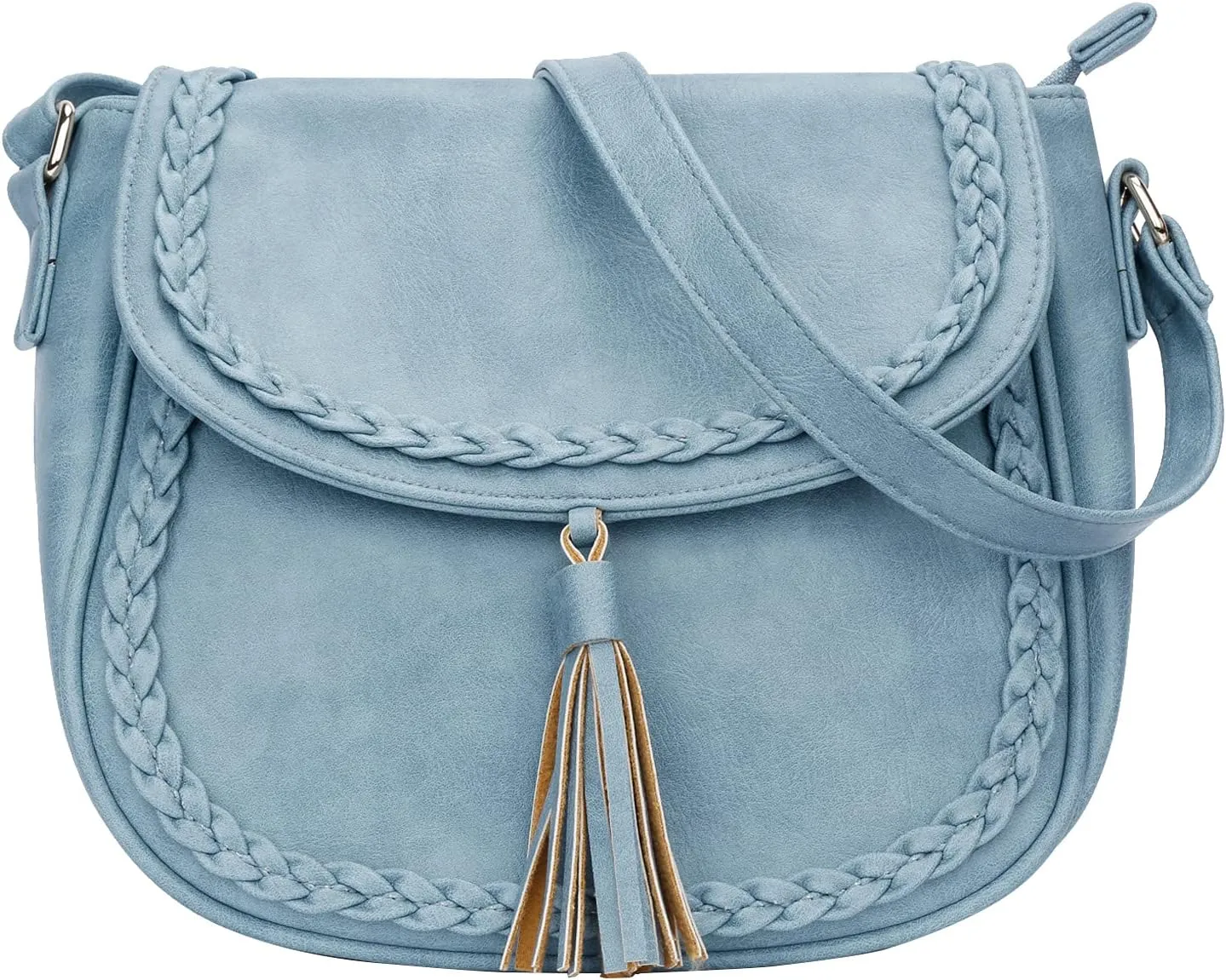KKXIU Casual Flap Saddle Crossbody Bags for Women Purses and Handbags with Tassel
