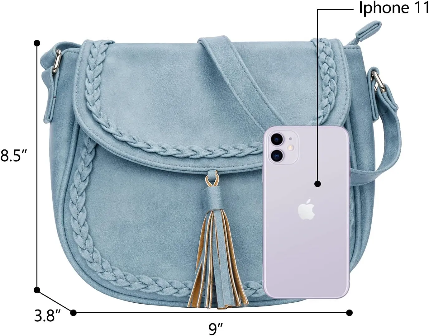 KKXIU Casual Flap Saddle Crossbody Bags for Women Purses and Handbags with Tassel