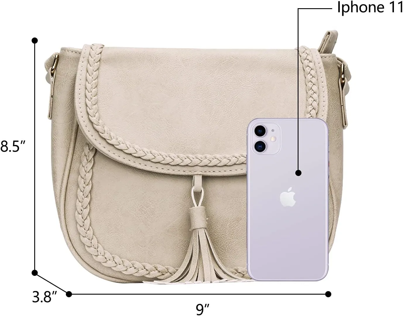 KKXIU Casual Flap Saddle Crossbody Bags for Women Purses and Handbags with Tassel