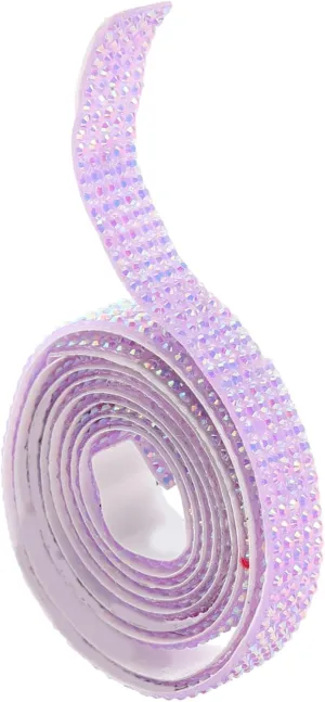 KONTONTY 2mm Rhinestone Strip Adhesive Rhine Ribbons Self Adhesive Rhinestone Roll for Craft Decorative Accessory