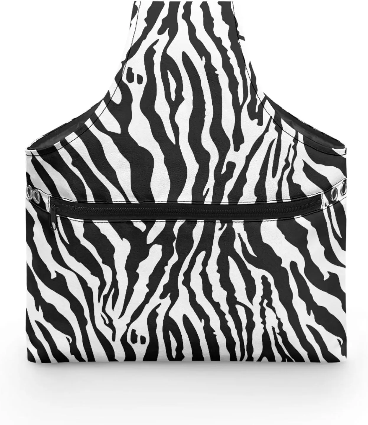 KUIFORTI Knitting Yarn Bag Zebra Print Yarn Bags for Crocheting on The Go Black Crochet Storage Bag for Women Girls at Home Travel Yarn Tote for Crochet Accessories, Knitting Needles, Large Size