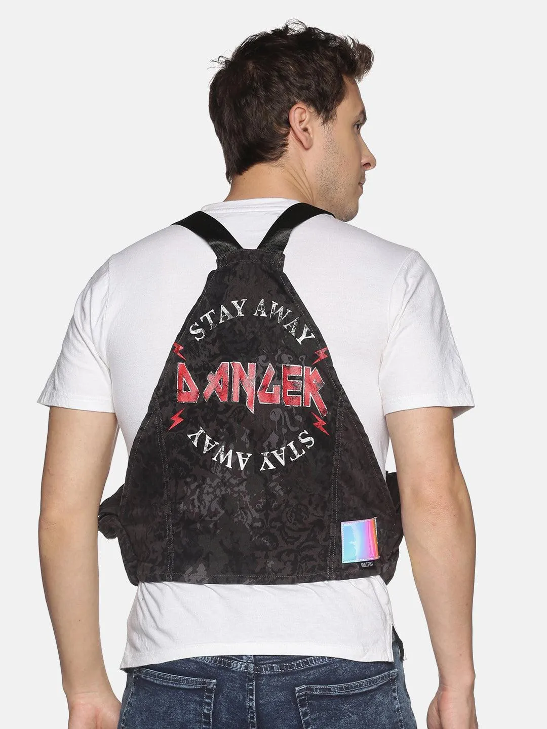 Kultprit sleeveless jacket with bag & back print