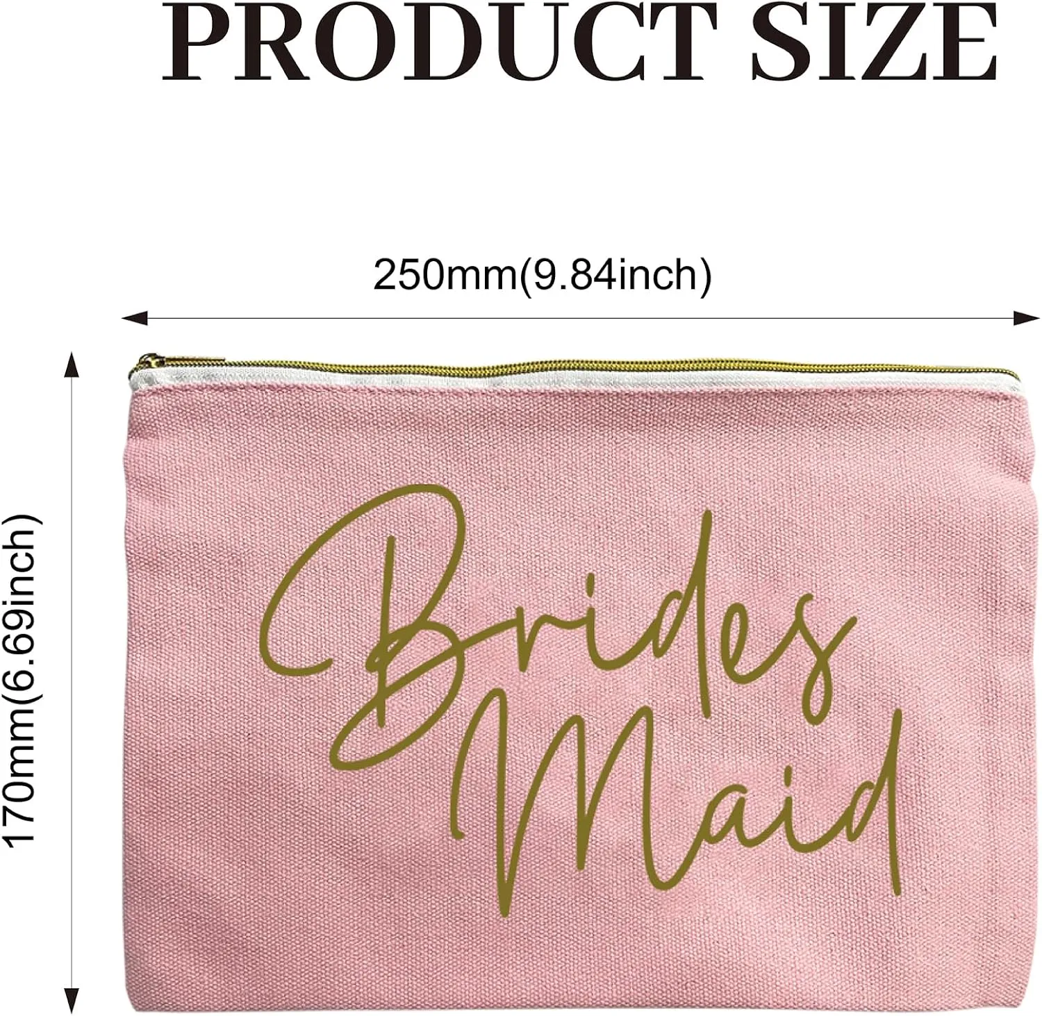 LADY&HOME Bridesmaid Makeup Bag Bride Vibe Team Bride Makeup Bag Wedding Party Cosmetic Bag Bridesmaid Proposal Gifts for Bridal Shower,Wedding,Bachelorette